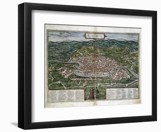 Map of Rome-Abraham Ortelius-Framed Art Print