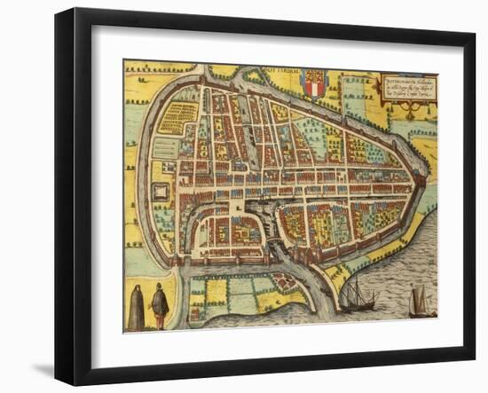 Map of Rotterdam, Netherlands, from 'Civitates Orbis Terrarum', 1540-90-null-Framed Giclee Print