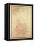 Map of Roubaix and Tourcoing-null-Framed Stretched Canvas