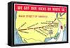 Map of Route 66-null-Framed Stretched Canvas