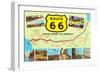 Map of Route 66-null-Framed Art Print