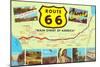 Map of Route 66-null-Mounted Art Print