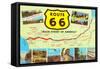 Map of Route 66-null-Framed Stretched Canvas