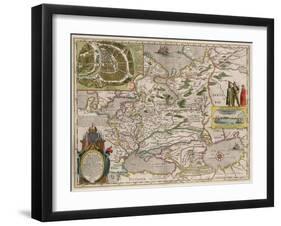 Map of Russia and Moscow (From: Theatrum Orbis Terrarum..), 1645-Willem Janszoon Blaeu-Framed Giclee Print