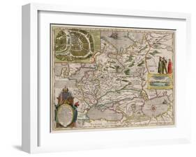Map of Russia and Moscow (From: Theatrum Orbis Terrarum..), 1645-Willem Janszoon Blaeu-Framed Giclee Print