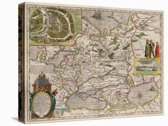 Map of Russia and Moscow (From: Theatrum Orbis Terrarum..), 1645-Willem Janszoon Blaeu-Stretched Canvas