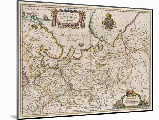 Map of Russia (From: Partes Septentrionalis Et Orientali), 1630S-Isaac Abrahamsz Massa-Mounted Giclee Print