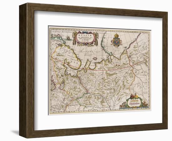 Map of Russia (From: Partes Septentrionalis Et Orientali), 1630S-Isaac Abrahamsz Massa-Framed Giclee Print