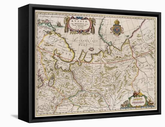 Map of Russia (From: Partes Septentrionalis Et Orientali), 1630S-Isaac Abrahamsz Massa-Framed Stretched Canvas