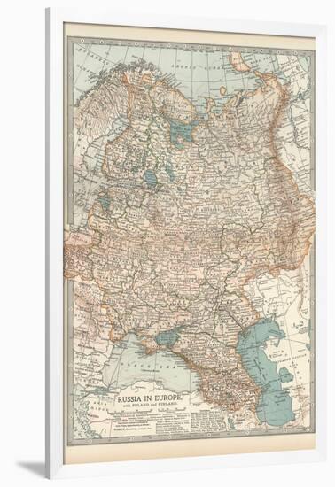 Map of Russia in Europe, with Poland and Finland-Encyclopaedia Britannica-Framed Art Print