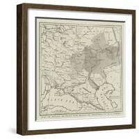 Map of Russia Showing the Districts Affected by the Famine-null-Framed Giclee Print