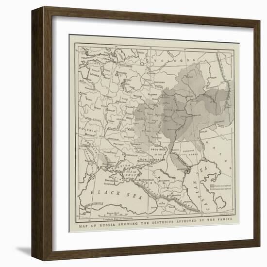 Map of Russia Showing the Districts Affected by the Famine-null-Framed Giclee Print