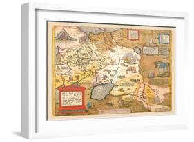 Map of Russia-Abraham Ortelius-Framed Art Print