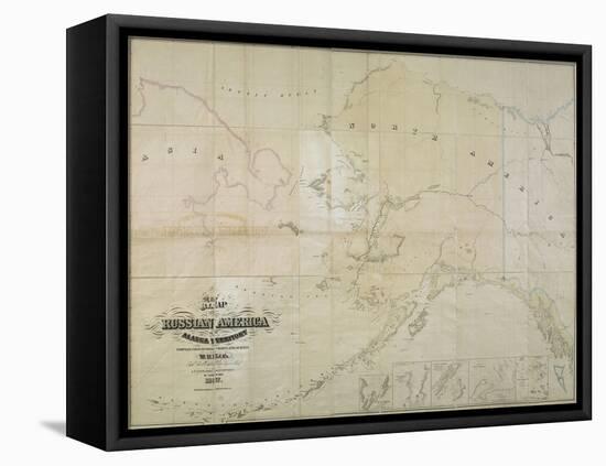 Map of Russian America or Alaska Territory, 1867-John Frederick Lewis-Framed Stretched Canvas