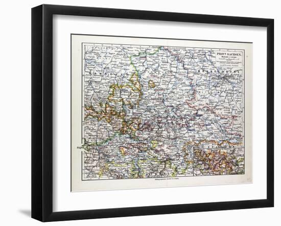 Map of Sachsen-Anhalt Sachsen Saxony Germany 1899-null-Framed Giclee Print