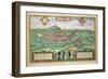 Map of Salzburg, from Civitates Orbis Terrarum by Georg Braun-Joris Hoefnagel-Framed Giclee Print