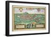 Map of Salzburg, from Civitates Orbis Terrarum by Georg Braun-Joris Hoefnagel-Framed Giclee Print