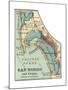 Map of San Diego (C. 1900), Maps-Encyclopaedia Britannica-Mounted Giclee Print