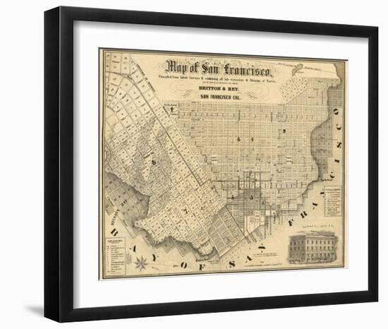 Map of San Francisco, c.1852-Britton & Rey-Framed Art Print