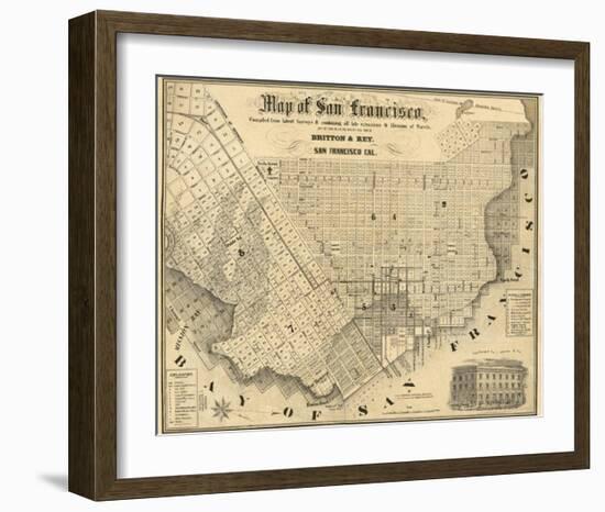 Map of San Francisco, c.1852-Britton & Rey-Framed Art Print