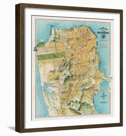 Map of San Francisco, California, 1912-August Chevalier-Framed Giclee Print