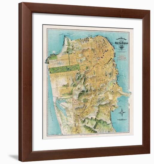 Map of San Francisco, California, 1912-August Chevalier-Framed Giclee Print