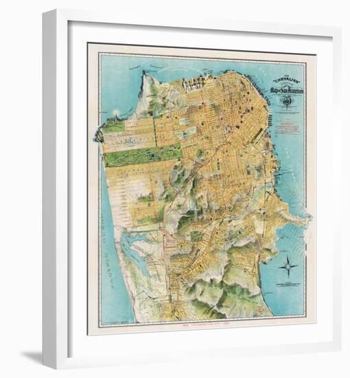 Map of San Francisco, California, 1912-August Chevalier-Framed Giclee Print