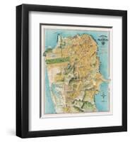 Map of San Francisco, California, 1912-August Chevalier-Framed Giclee Print