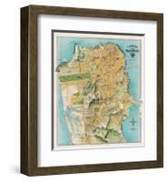 Map of San Francisco, California, 1912-August Chevalier-Framed Giclee Print