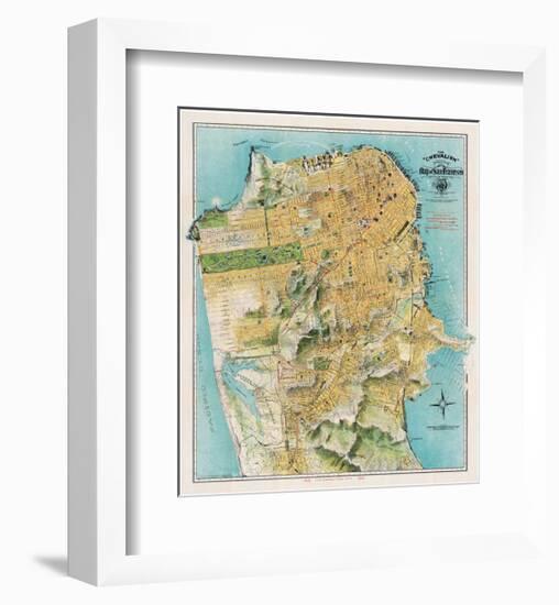 Map of San Francisco, California, 1912-August Chevalier-Framed Giclee Print