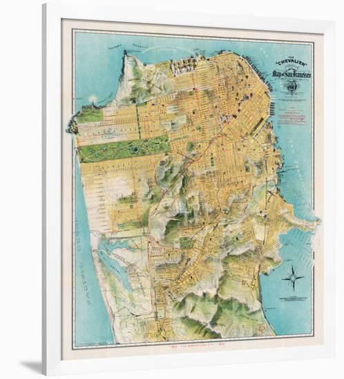 Map of San Francisco, California, 1912-August Chevalier-Framed Giclee Print