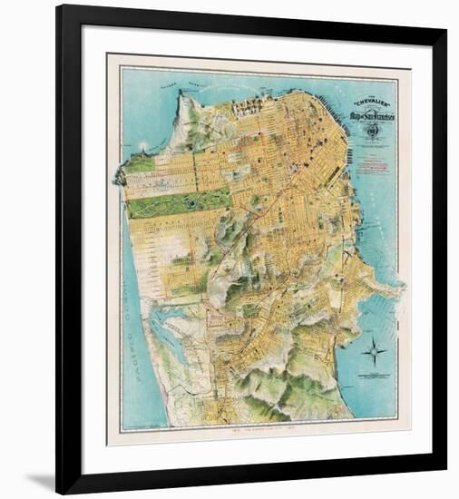 Map of San Francisco, California, 1912-August Chevalier-Framed Giclee Print