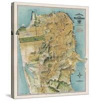 Map of San Francisco, California, 1912-August Chevalier-Stretched Canvas