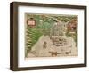 Map of Santo Domingo by Baptista Boazio-null-Framed Premium Giclee Print