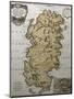Map of Sardinia with City Map for Cagliari in Bottom Right Corner, Italy-null-Mounted Giclee Print