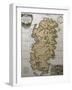 Map of Sardinia with City Map for Cagliari in Bottom Right Corner, Italy-null-Framed Giclee Print