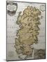 Map of Sardinia with City Map for Cagliari in Bottom Right Corner, Italy-null-Mounted Giclee Print