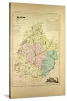 Map of Sarthe France-null-Stretched Canvas