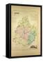 Map of Sarthe France-null-Framed Stretched Canvas