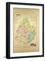 Map of Sarthe France-null-Framed Giclee Print