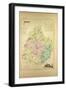 Map of Sarthe France-null-Framed Giclee Print