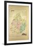 Map of Sarthe France-null-Framed Premium Giclee Print