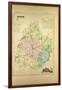 Map of Sarthe France-null-Framed Giclee Print