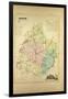 Map of Sarthe France-null-Framed Giclee Print