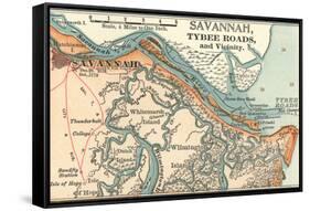 Map of Savannah (C. 1900), Maps-Encyclopaedia Britannica-Framed Stretched Canvas