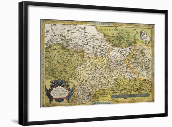 Map of Saxony, from Theatrum Orbis Terrarum, 1528-1598, Antwerp, 1570-null-Framed Giclee Print