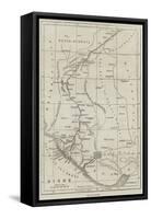 Map of Scinde-null-Framed Stretched Canvas