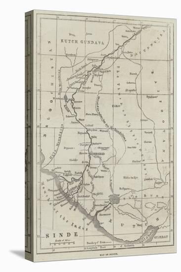 Map of Scinde-null-Stretched Canvas