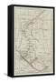 Map of Scinde-null-Framed Stretched Canvas