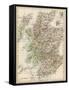 Map of Scotland, 1870s-null-Framed Stretched Canvas